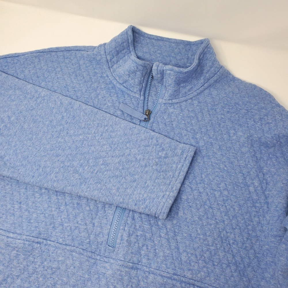 Eddie Bauer Quilted 1/4 Zip Pullover Womens XXL Light Blue Long Sleeve